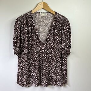 Smocked Shoulder Tie Neck Top